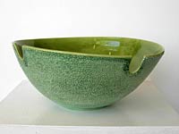 Green Textured Ceramic Bowl by Jennifer Joyce